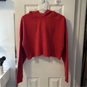 Urban Outfitters Red Cropped Hoodie